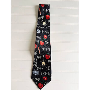 Steven Harris Handmade Tie Mens Necktie ABC Math Teacher School Art Novelty Gift